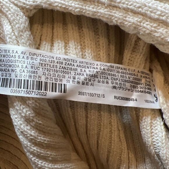 RARE ZARA WHIP STITCH OFF WHITE KNIT SWEATER Ref. 3597/150 Size Small - Picture 7 of 8